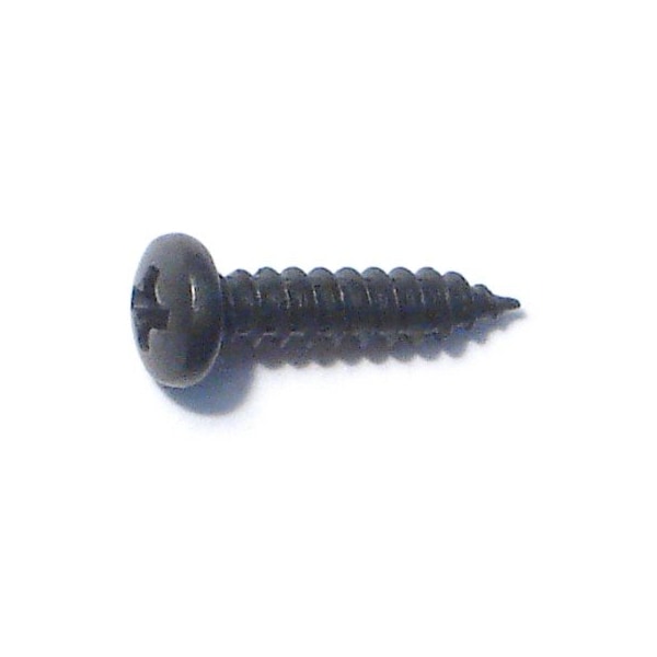 Midwest Fastener Sheet Metal Screw, #4 x 1/2 in, Black Steel Pan Head Phillips Drive, 40 PK 79503 - main